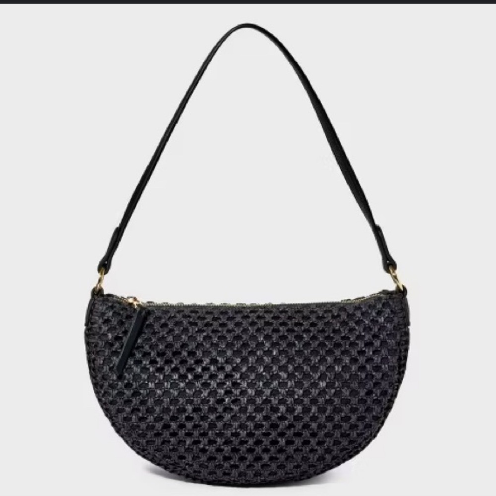 target universal thread straw half moon shoulder bag NWT